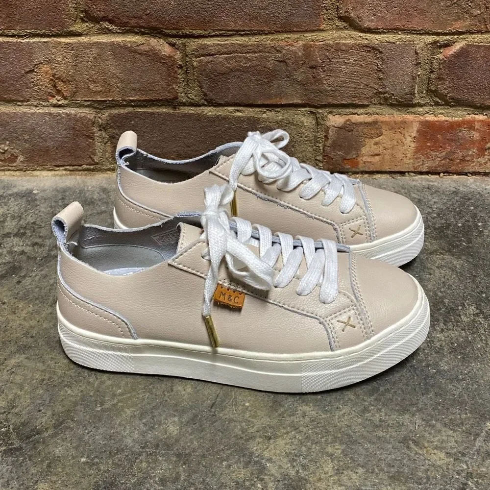 Musse & Cloud Masy Nude Leather Lace Up Sneaker Size 5 NEW